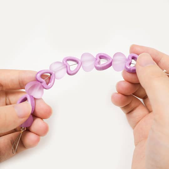Jesse James Beads 14mm Purple Acrylic & Ceramic Heart Beads